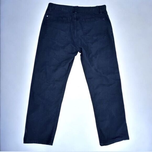 H&M black straight leg pants size 8​ mid rise cotton trendy casual comfortable - Picture 2 of 2